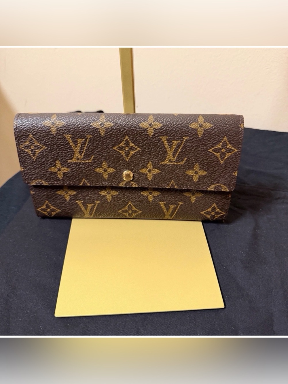 Louis Vuitton Brown Monogram Snap Flap Wallet Zip Coin Pocket Folding Card/COA